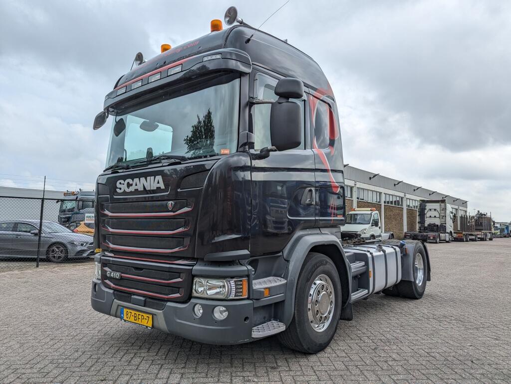 Scania G410 4x2 Highline Euro6 Retarder - PTO - WF / KiepHydrauliek - Alcoa's (T1341) | Trekkers | Standaard trekker