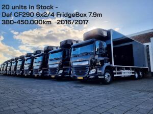 DAF CF 280 FAN 6x2/4 DagCab Euro6 - Koel-VriesBak 7.9m + Carrier Supra 1150MT + Laadklep 2000kg - 10/2025APK