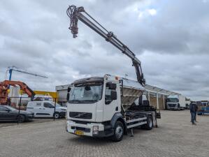 Volvo FL240 4x2 Dagcab Euro5 - 2 Zijdige Kipper + Kraan Hiab 088ES-3 HIDUO - RadioGrafisch - 39.900KM!