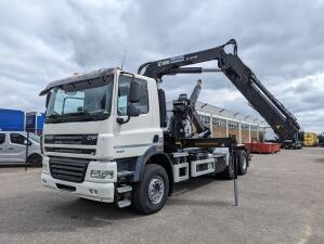 DAF CF85.410 6x4 Dagcab Euro5 EEV - Hiab Haakarm + Hiab 166E-2 DUO - Vangmuil