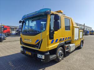 Iveco 80E190 EuroCargo 4x2 Euro6A Dubbele cab 7 pers. - Falkom FAW2000 + Lier 3600kg - Afstandsbediening - 06/2026 APK