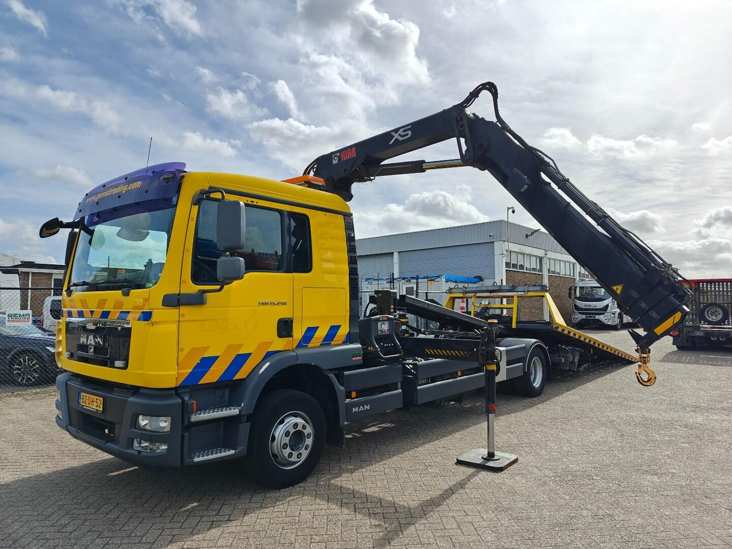 MAN TGM 15.250 4x2 DagCab(6pl.) Euro5 - HIAB 122 E-3 DUO + Evenaar + Falkom FAS3000 + Dubbele Lier 3600KG + Brill 1600KG | Vrachtwagens | Bergingswagen