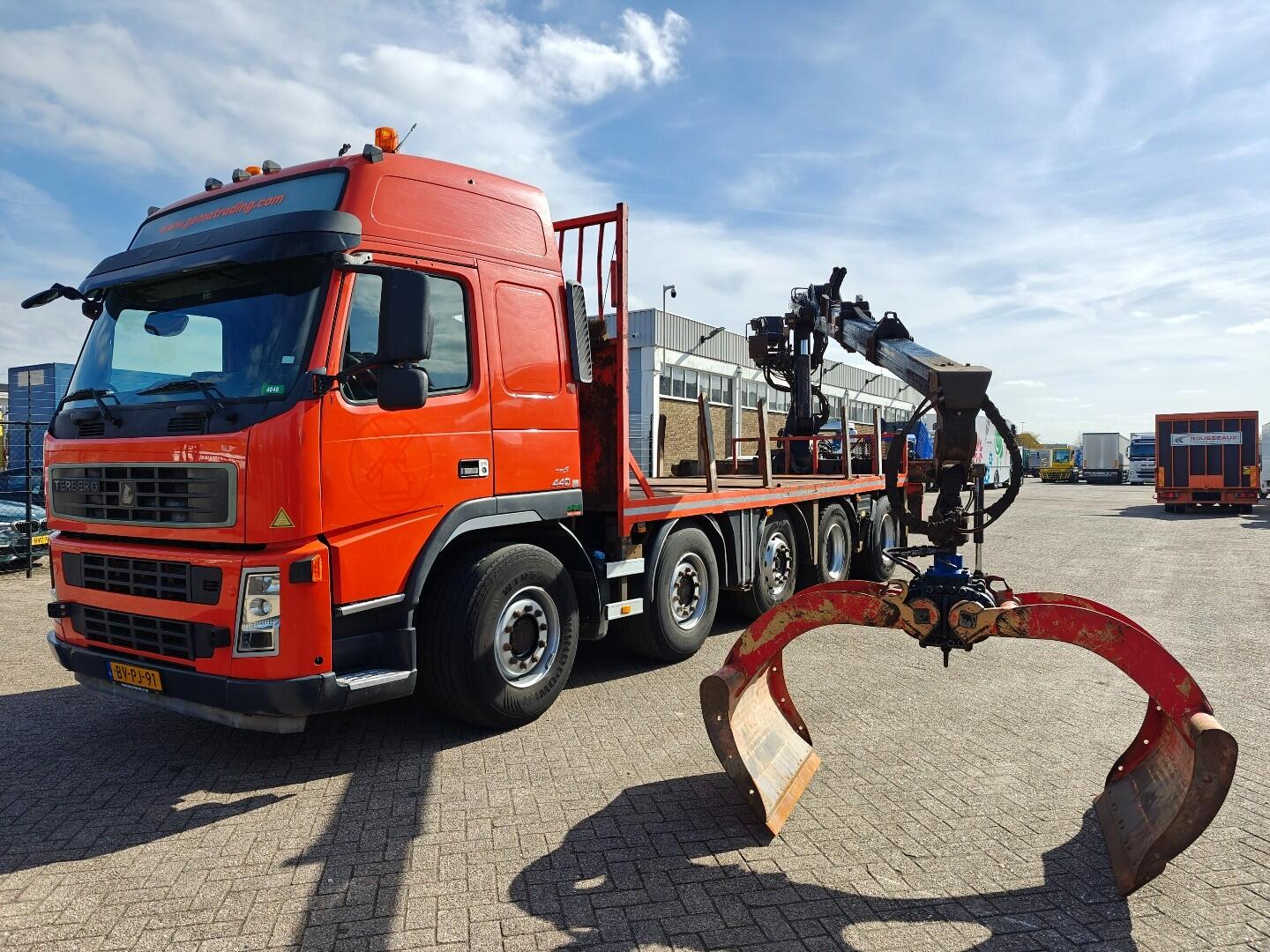 Terberg FM2850-T 10x4/6 Globetrotter Euro4 - Penz 16200HL + Knijper -  Bestuurbaar vanaf de kraan - RijPlaten - NL truck | Vrachtwagens | Open laadbak